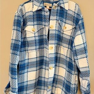 Outerknown Cloudweave jacket NWOT Blue and White Plaid Jacket